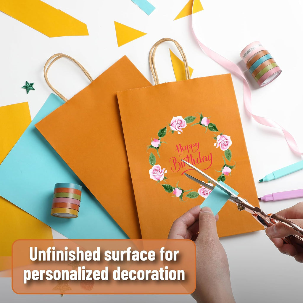 Paper Gift Bags with Handles, 32 Pack, 7.6" x 4.7" x 10.6"