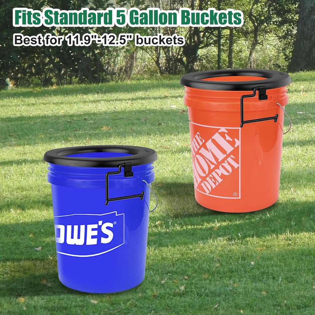 Bucket Toilet Seat, Portable Toilet Seat for 5 Gal Buckets, Camping Toilet Seat, Snap-on Toilet Seat for Outdoor
