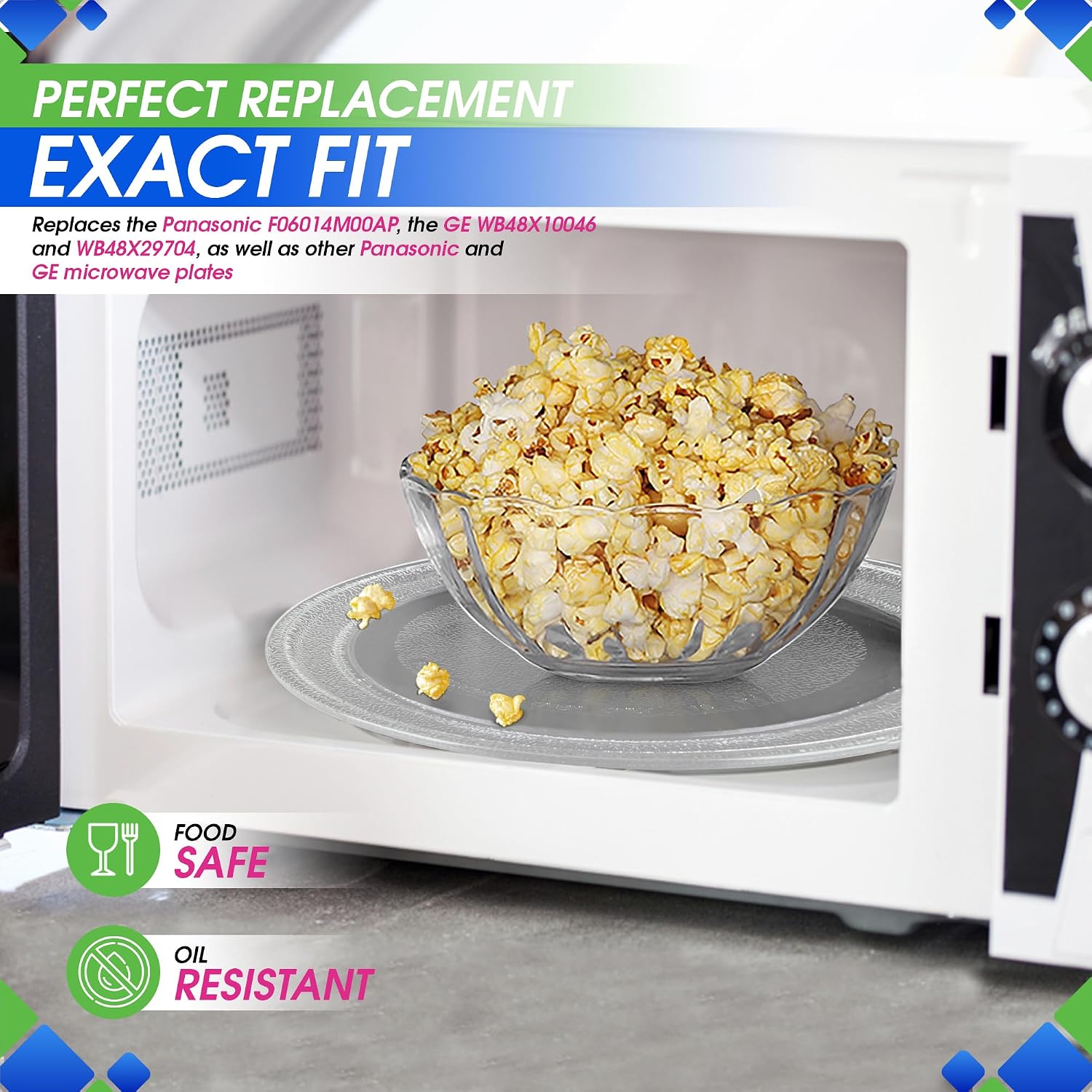 Microwave Plate Replacement 16.5 inch Fits WB48X10046 and WB48X29704 GE Microwave Turntable Plate - Exact Replacement