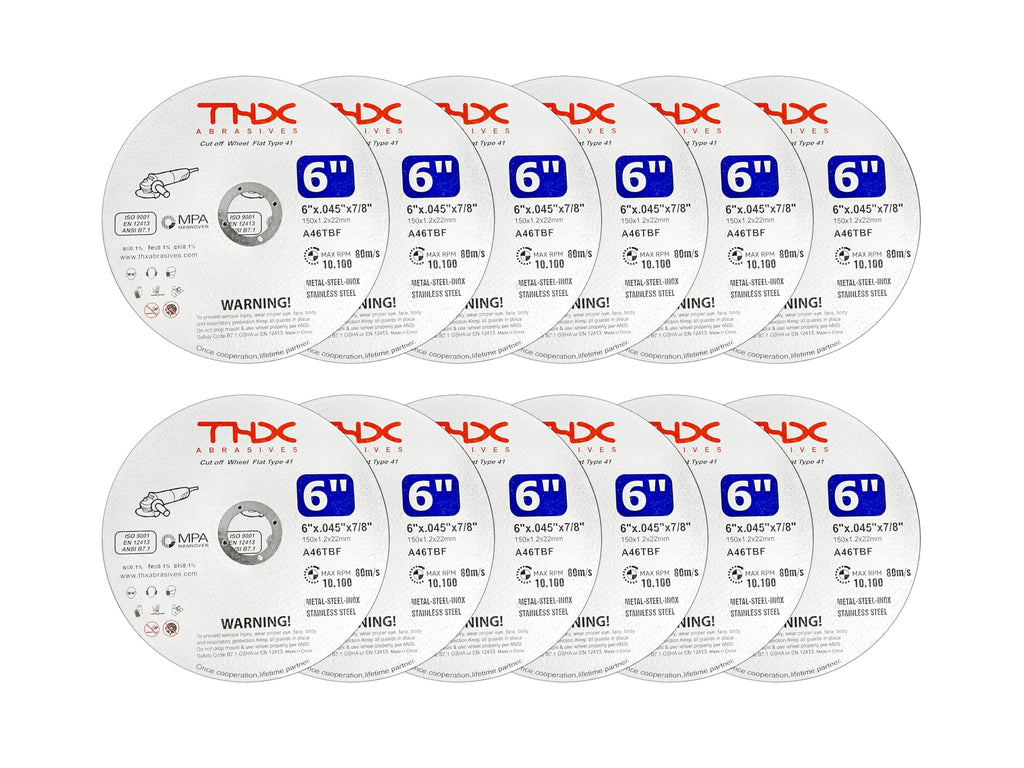 THX 6 Inch Cut Off Wheel,Long-Lasting Thin Cutting Wheel,12 Pack