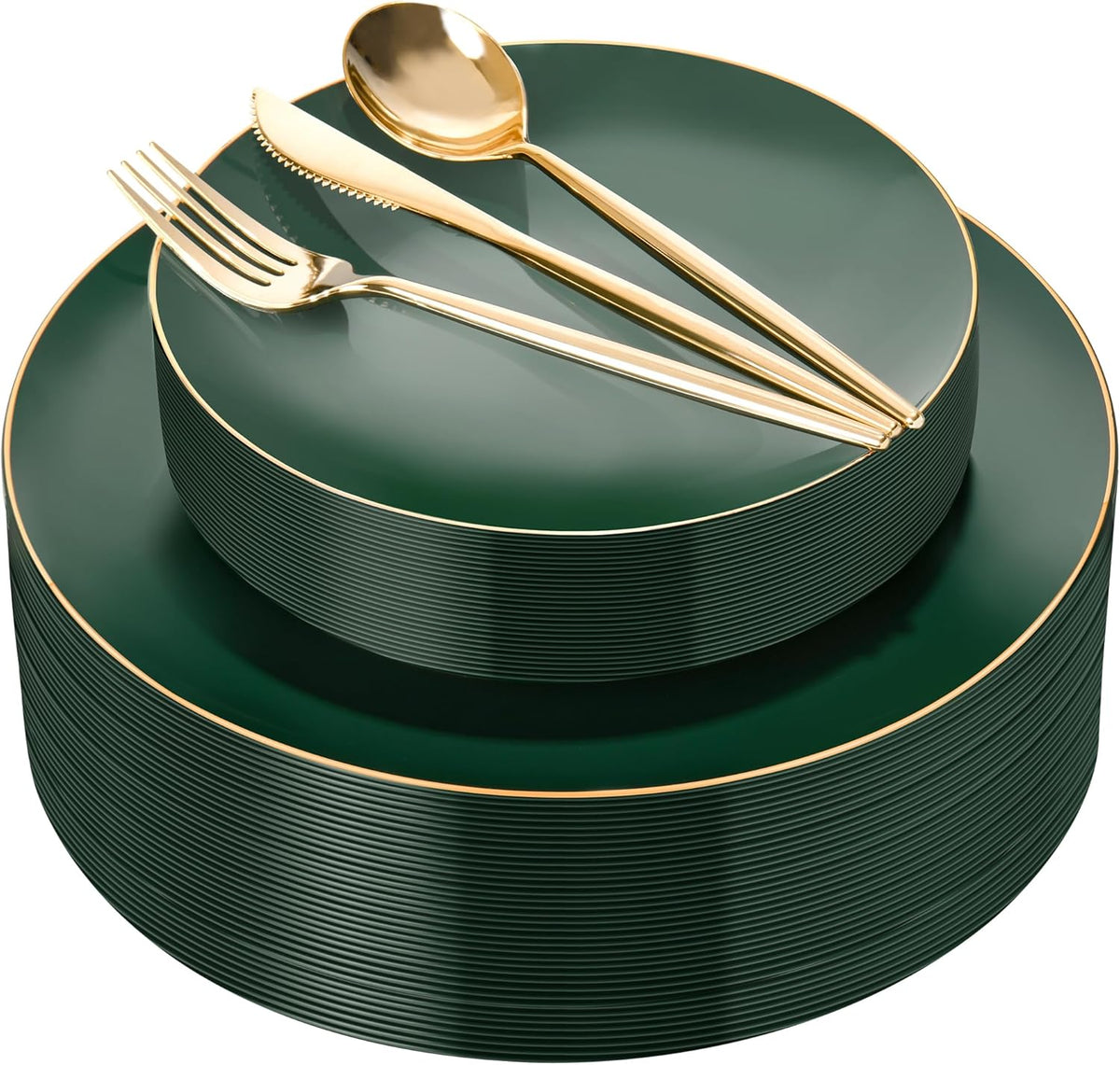 150Pcs Green Plastic Plates,Premium Disposable Plates for Wedding