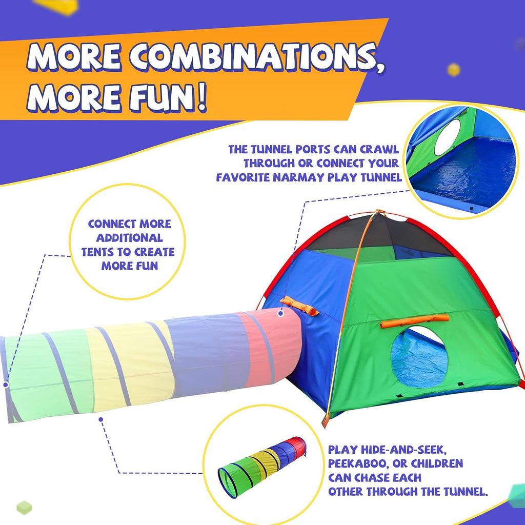 Play Tent Easy Fun Dome Tent for Kids Indoor/Outdoor Fun - 60 x 60 x 44 inch | Playhouse for Boys, Waterproof Floor