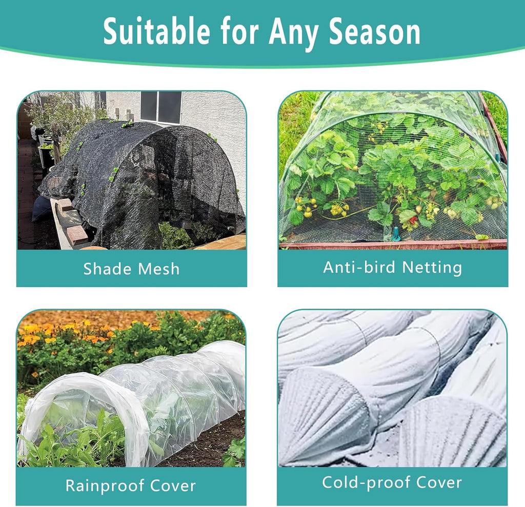 Garden Hoops for Raised Beds 36Pcs, 6 Sets of 8FT Long Greenhouse Hoops Grow Tunnel Rust-Free Fiberglass Support