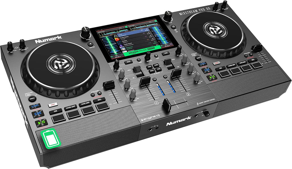 Mixstream Pro Go Portable DJ Controller | Battery-Powered Standalone DJ Mixer with Stem Separation, Wi-Fi Streaming