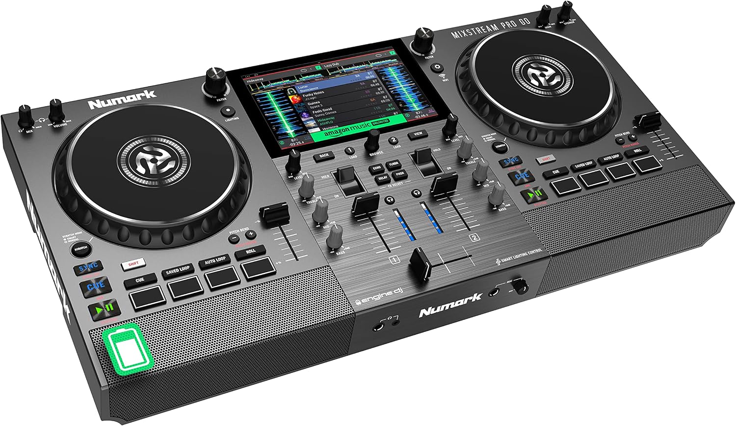 Mixstream Pro Go Portable DJ Controller | Battery-Powered Standalone DJ Mixer with Stem Separation, Wi-Fi Streaming
