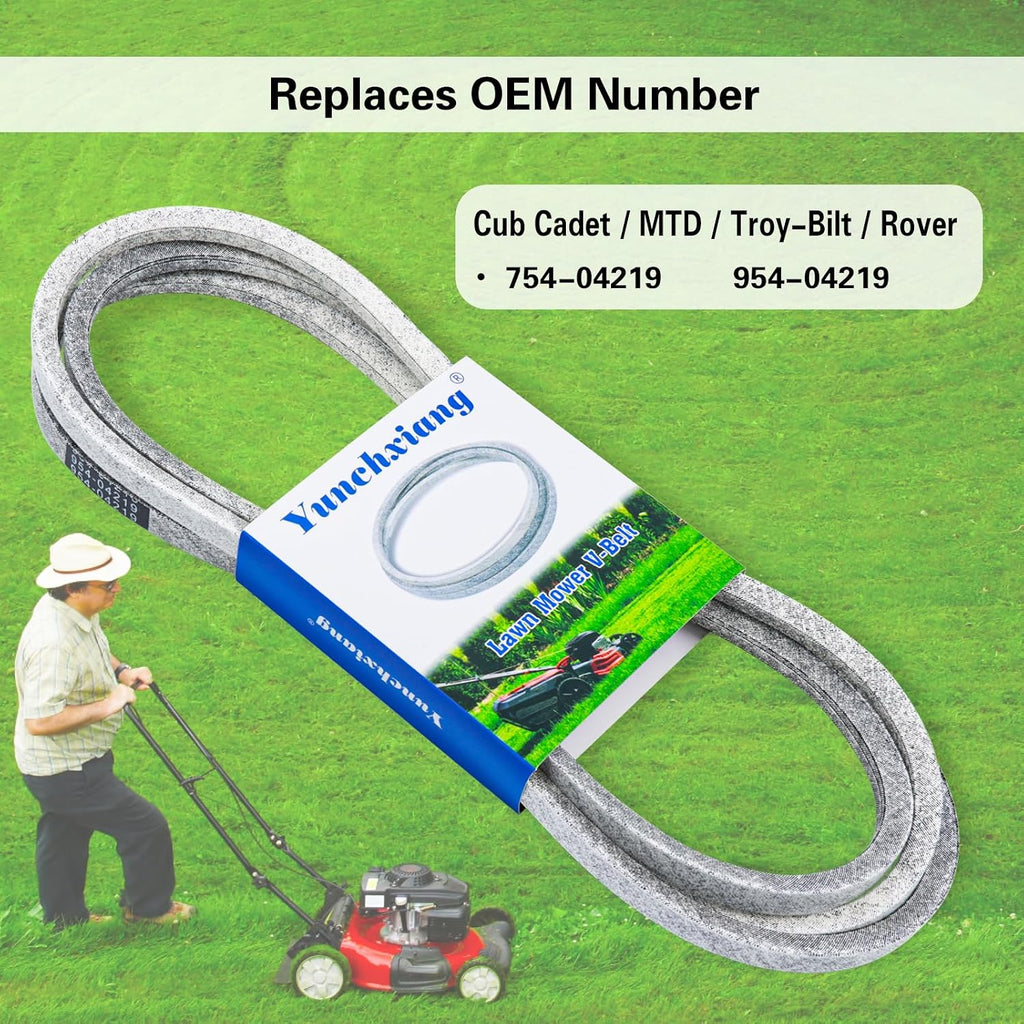 954-04219 Deck Belt Kevlar for Troy Bilt 46 inch Deck Belt, Cub Cadet LTX1045, LTX1046, LT2000, Troy Bilt Bronco Lawn Tractor, Replaces MTD 754-04219, 954-04219 - 1/2" x 103"