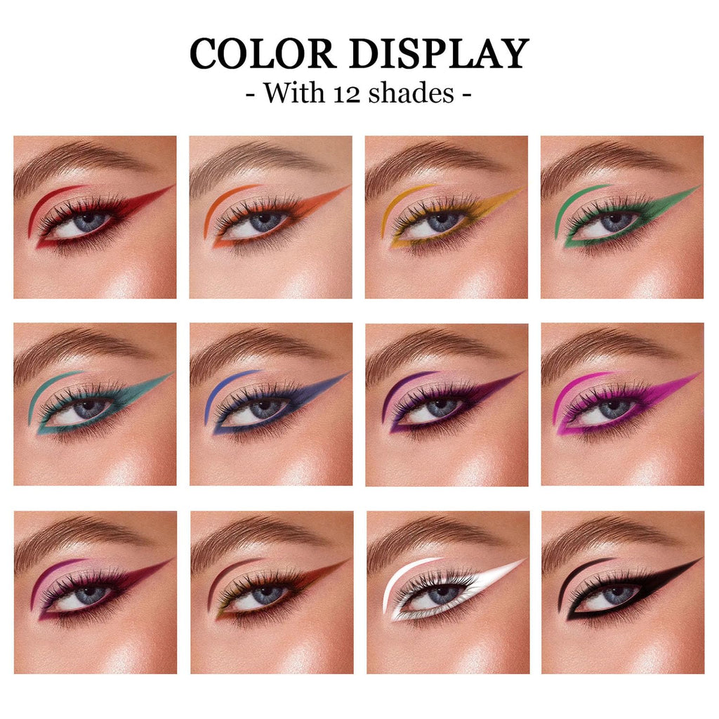 12 Colors Matte Liquid Eyeliner Set for Women
