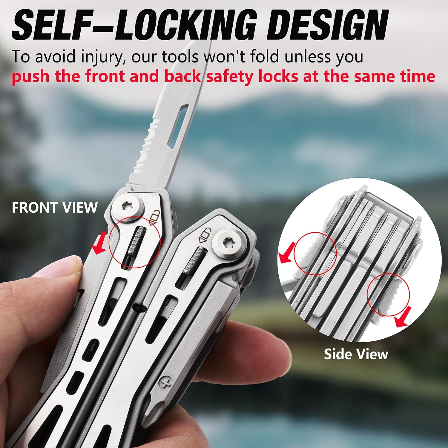 16-In-1 Multi Tool, EDC Multitool, Silver | Gift for Men, Stainless Steel, Pocket Knife, Pliers, Belt Clip, Oxford