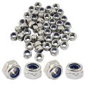 Hordion 50Pcs M5-0.8mm Nylon Lock Nut, Stainless Steel Nylon Insert Locknut