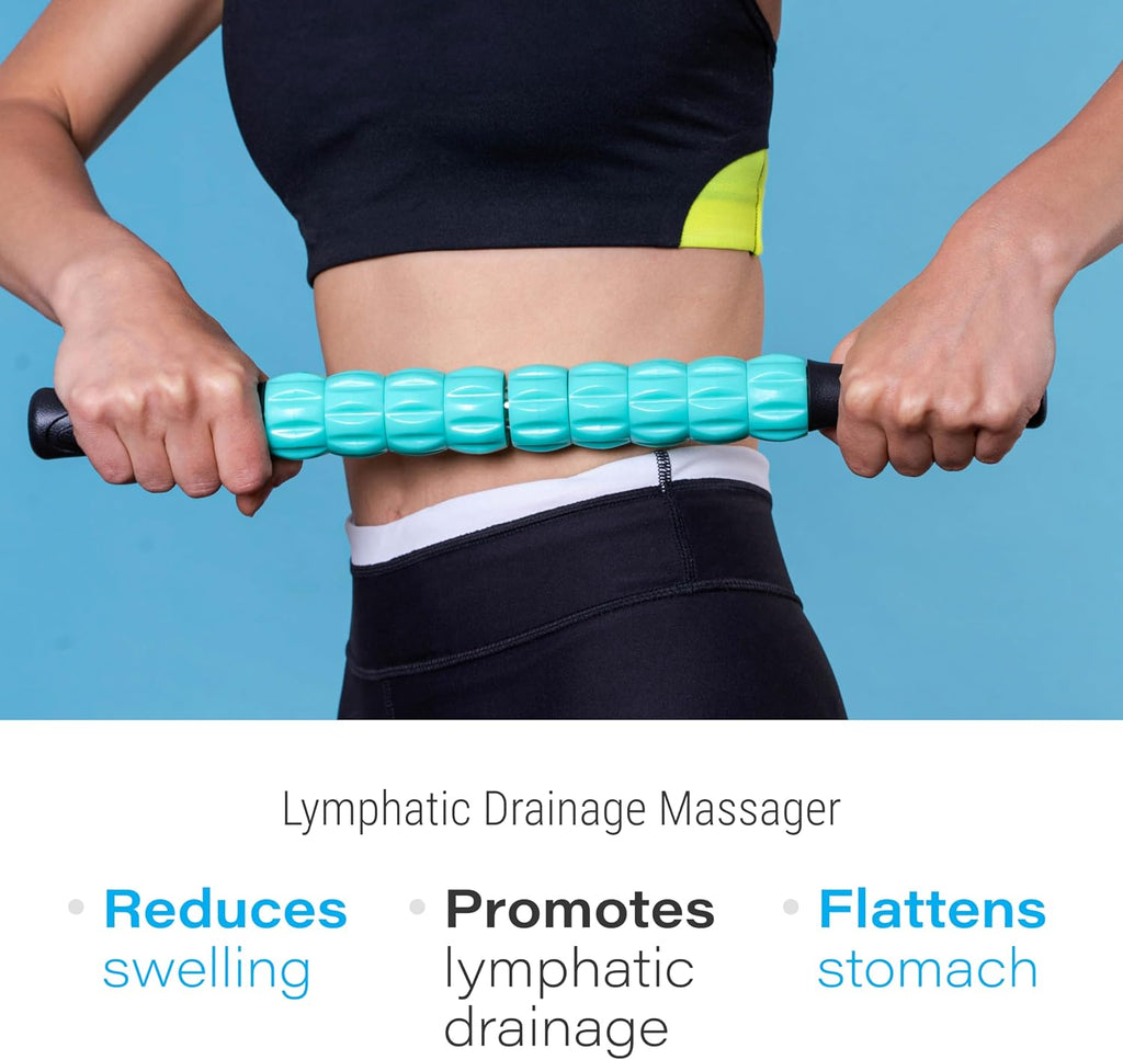 Muscle Roller Lymphatic Drainage Massage Roller Stick - for Myofascial Pain Relief | Post Liposuction & Fibrosis