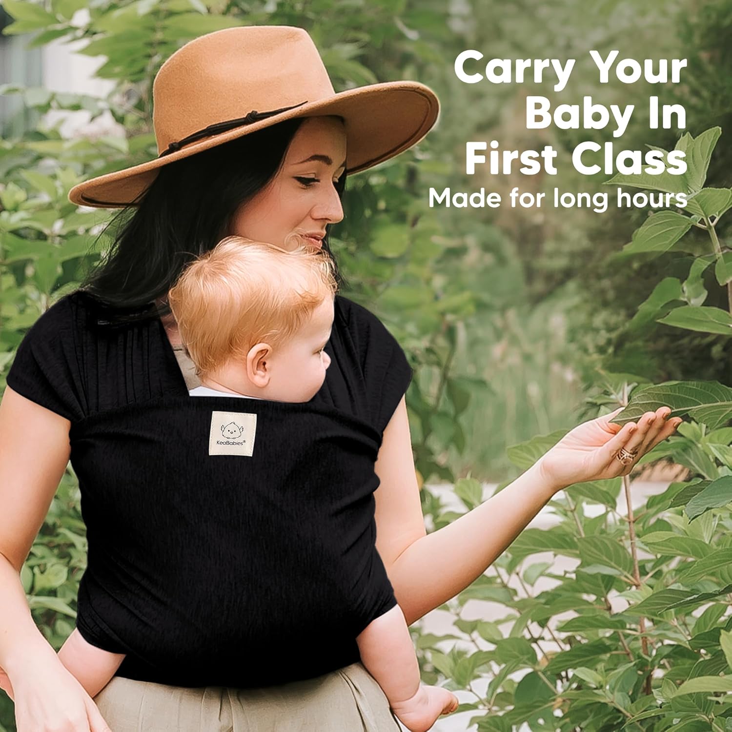Baby Wrap Carrier, All in 1 Original Baby Carrier (Trendy Black) | Newborn to Toddler Sling, Easy to Wear, Hands Free