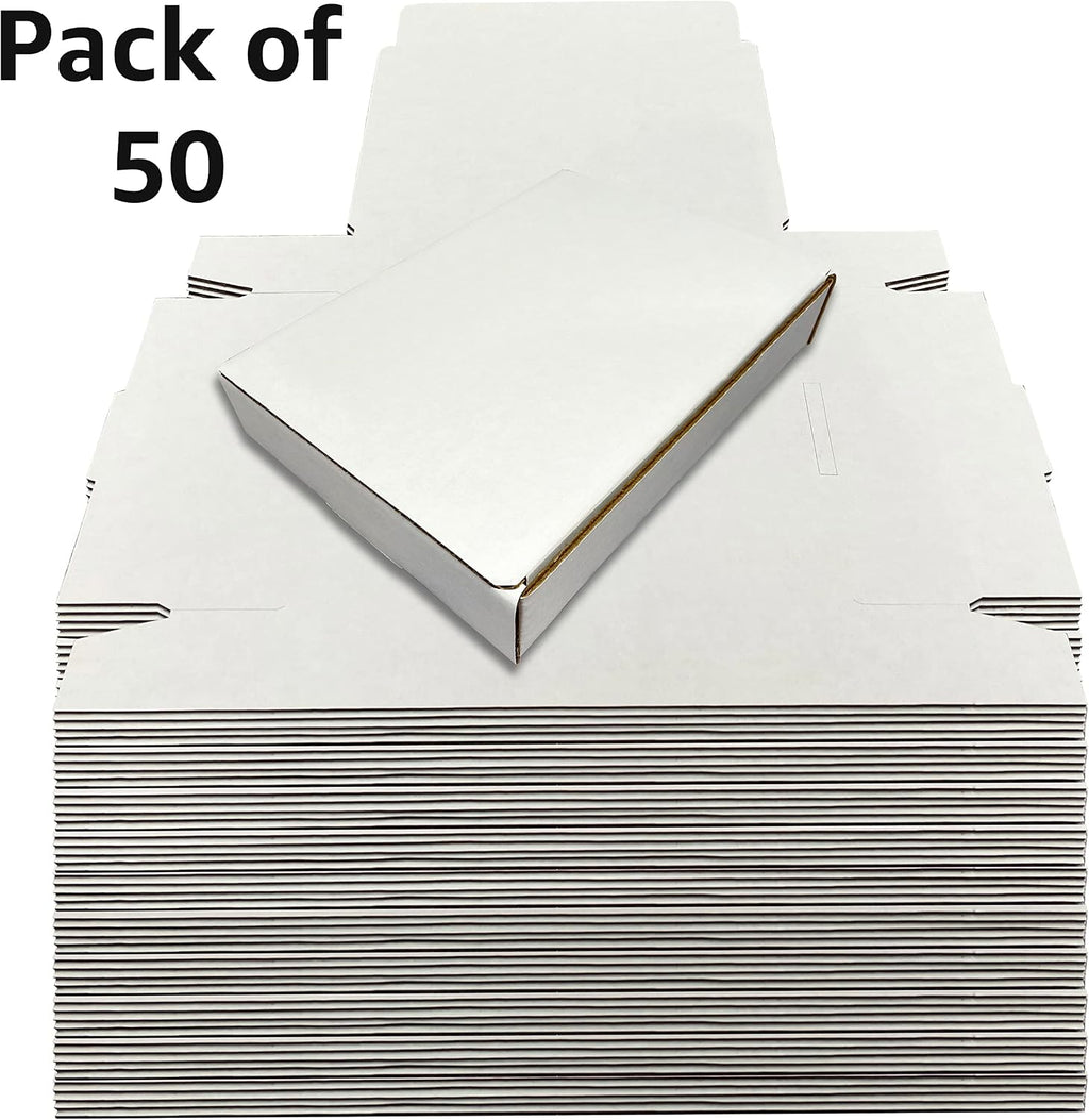 White Mailing Boxes, 50 Pack, 9" x 6.5" x 1.75"