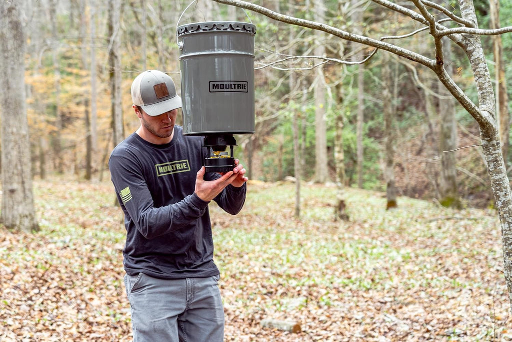 All-in-One Hanging Deer Feeder - 40 Lb, Bluetooth App