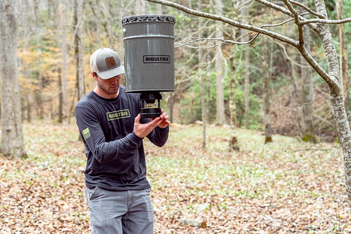 All-in-One Hanging Deer Feeder - 40 Lb, Bluetooth App