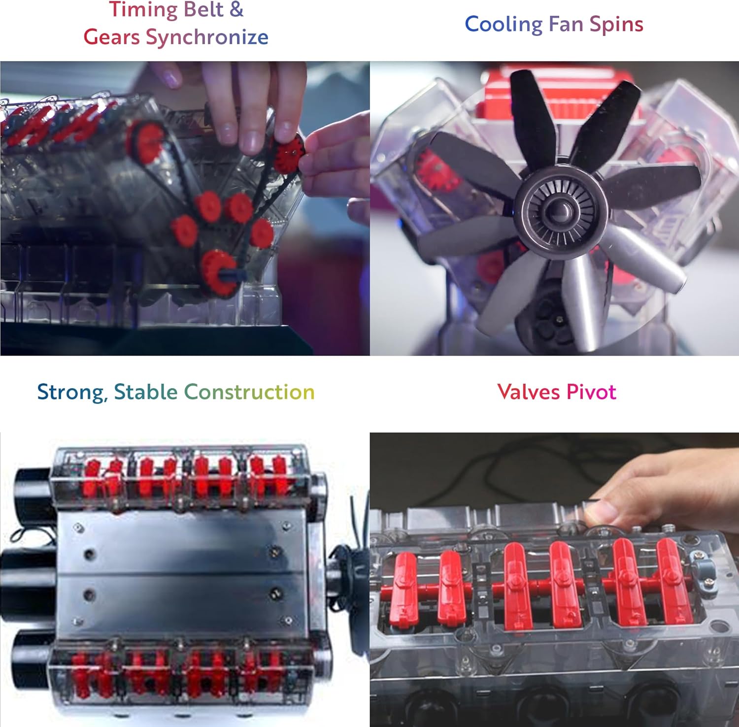 V8 Combustion Engine Model Kit that Runs - Build Your Own STEM Mini V8 Model Engine Kit for Adults & Kids Age 12+