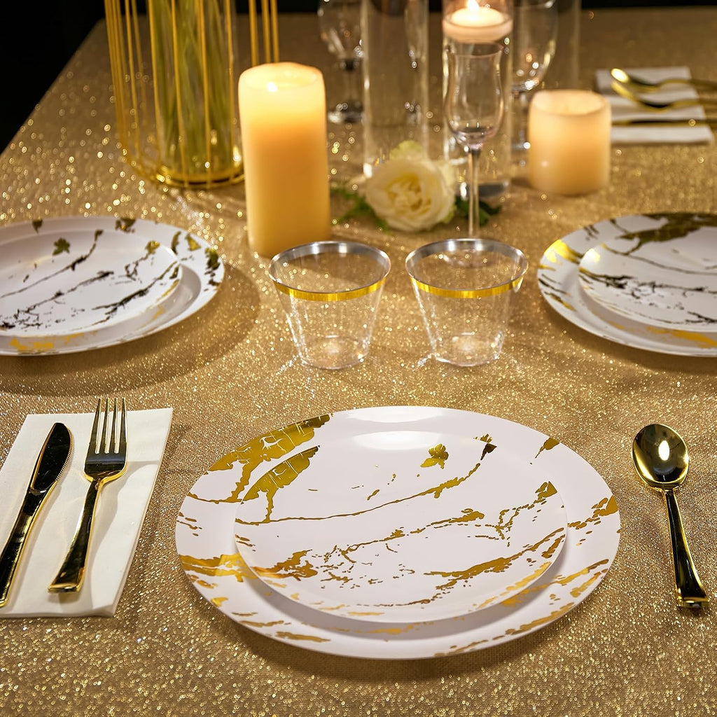 180PCS Disposable Dinnerware Set 30 Guest 60 Plastic Plates