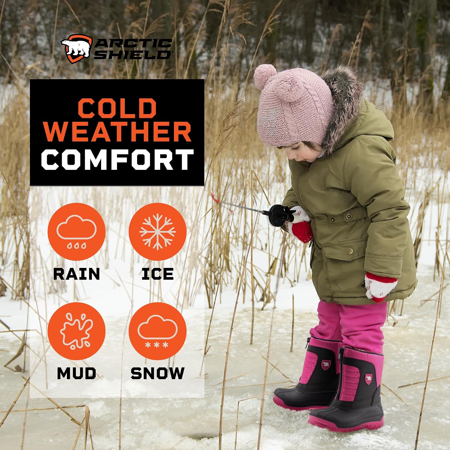 Unisex Kids Winter Boots - Warm Waterproof Insulated Comfortable Easy On/Off Kids Snow Boots for Boys and Girls