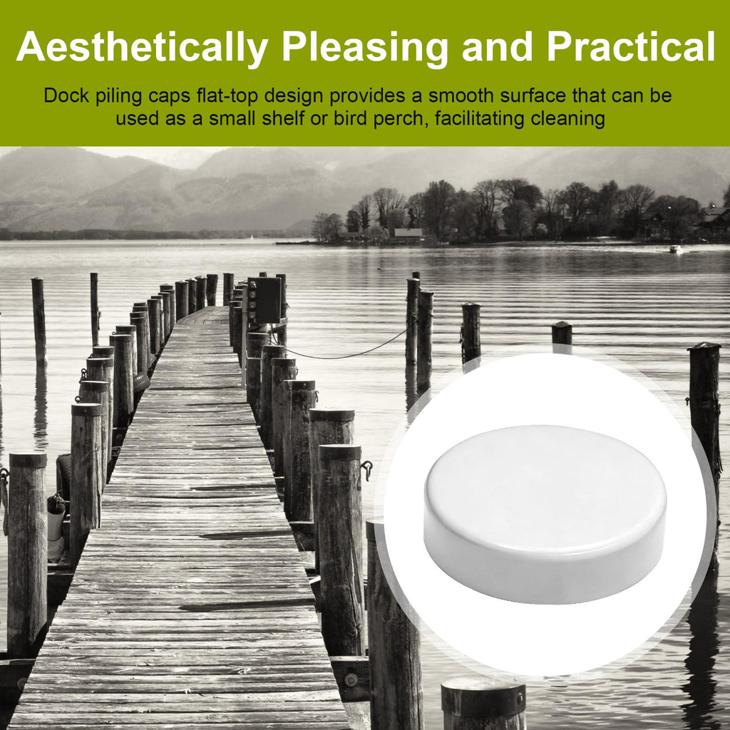 Dock Piling Caps, 9" Flat Top Design Piling Cover, Dock Post Cap Round