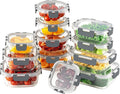 24pc Borosilicate Glass Food Storage Containers with Snap Locking Lids, Glass Meal Prep Containers, Airtight Lunch