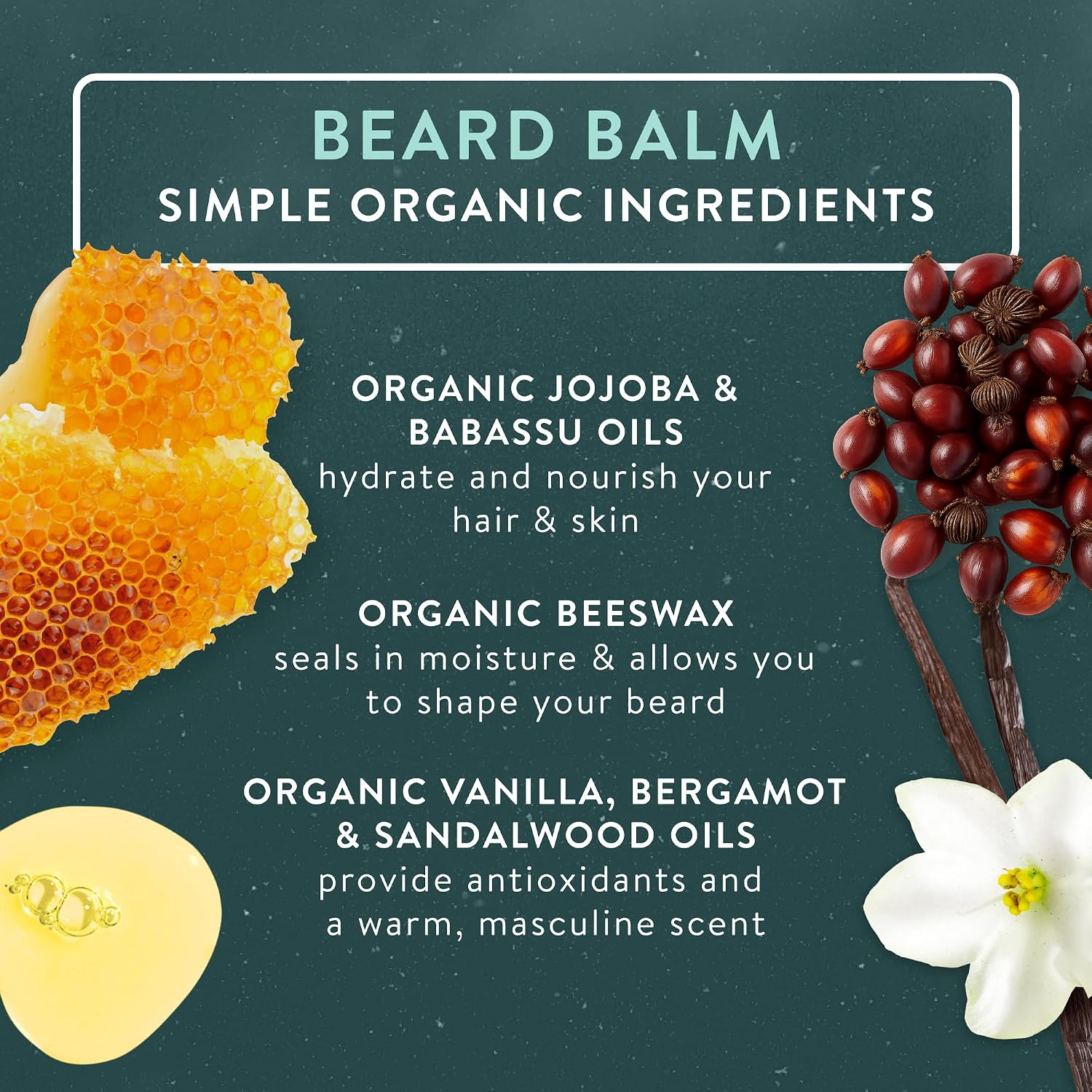 Beard Grooming Kit, Organic Beard Oil Bottle + Organic Beard Balm Tin, Subtle Masculine Scent, Organic Mens Beard