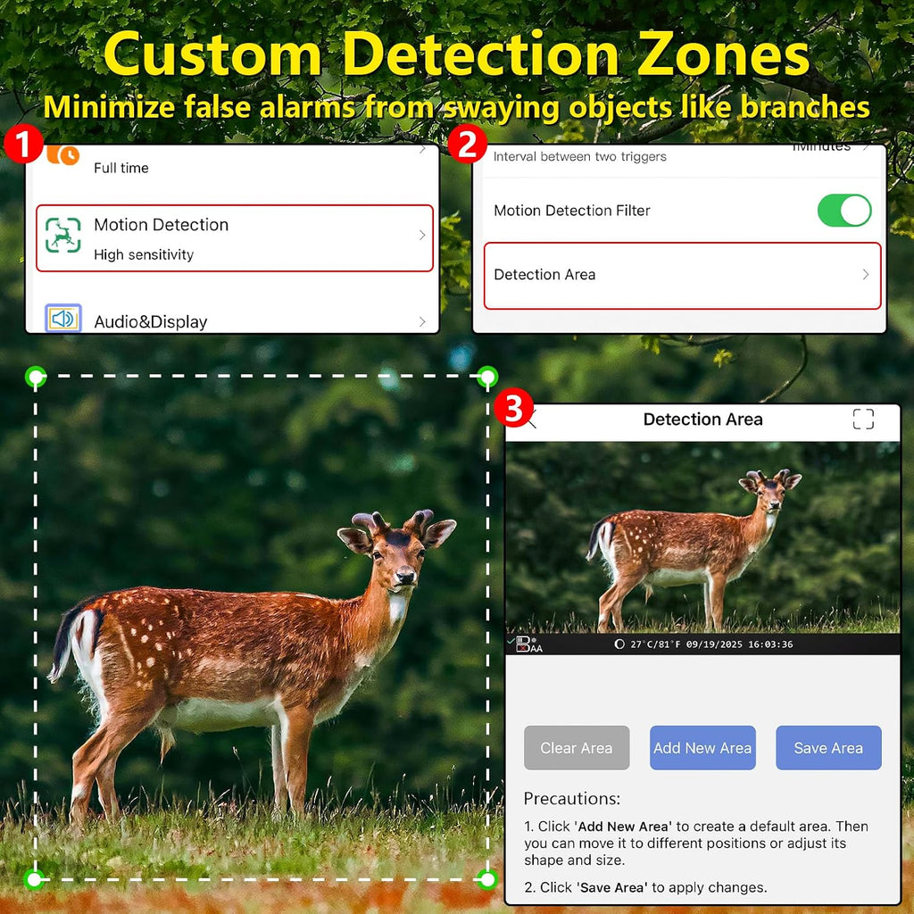 5K Trail Camera, WIFI 60MP Camera, 64GB SD Card, APP Control, Night Vision for Outdoor, Monitoring Game Cameras for