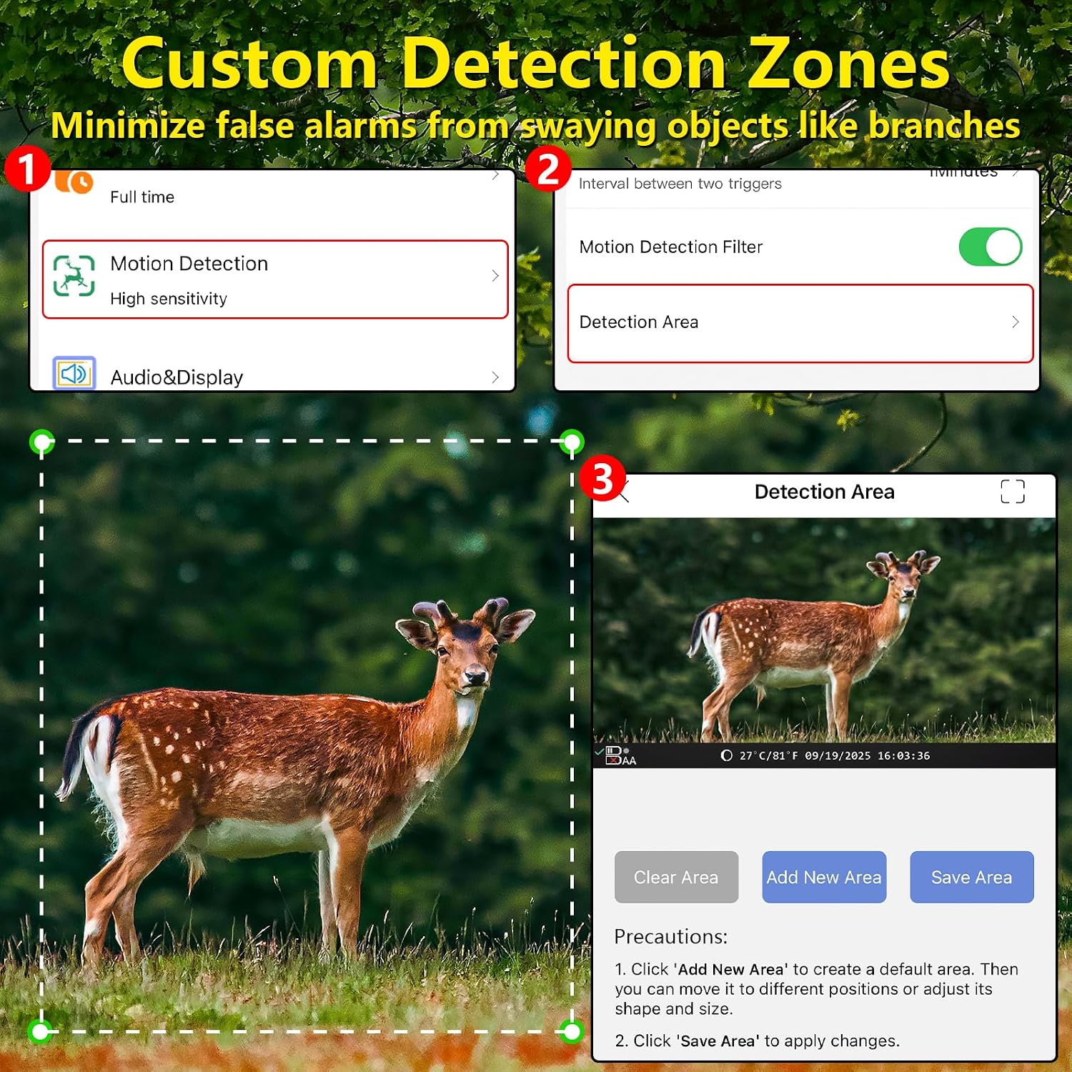 5K Trail Camera, WIFI 60MP Camera, 64GB SD Card, APP Control, Night Vision for Outdoor, Monitoring Game Cameras for