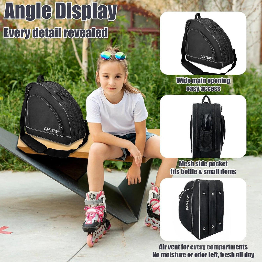 Roller Skate Bag Ice Skating Bag | Multiple Pockets, Spacious Main Compartment, Dedicated Helmet Storage, 1200D