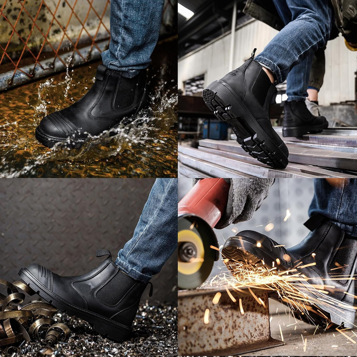 Men's 6" Steel Toe Work Boots - Heavy Duty, Comfortable, and Durable with Superior Oil/Slip Heat Resistant Outsole