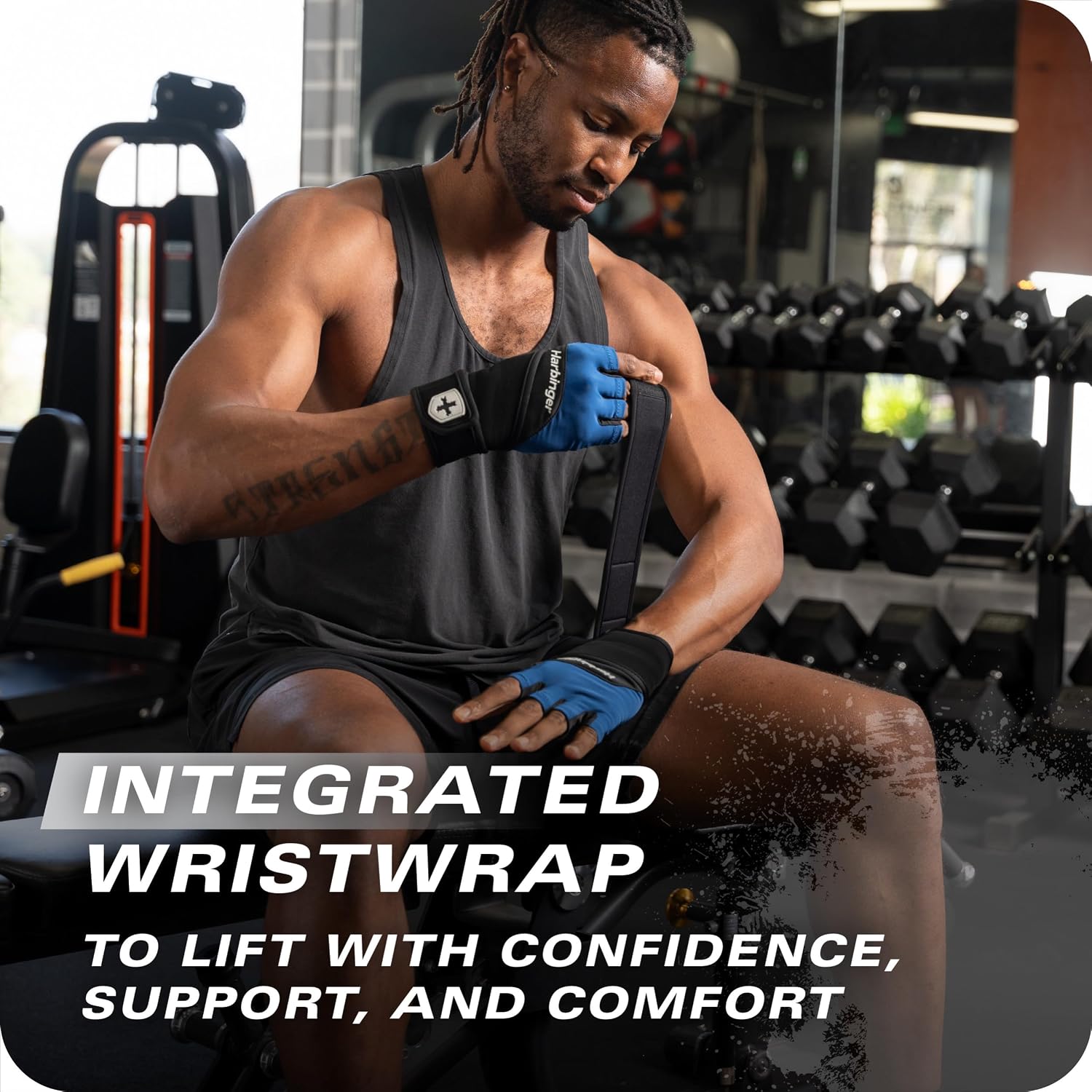 Training Grip Wrist Wrap Gloves - Enhanced Grip & Wrist Support, Breathable Lycra Back, Padded Leather Palm