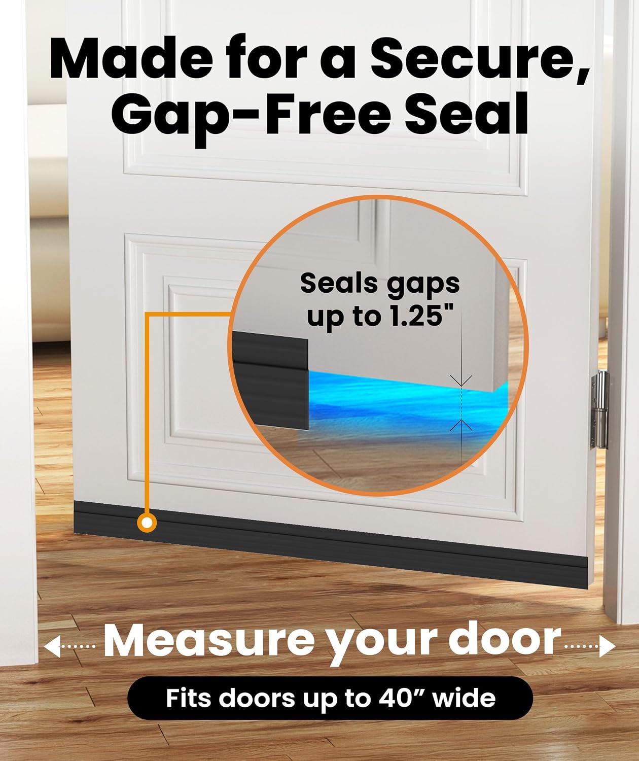 2 Pack One-Sided Door Draft Stopper for Bottom of Doors, Door Sweep with Adhesive Installation, Draft Blocker and