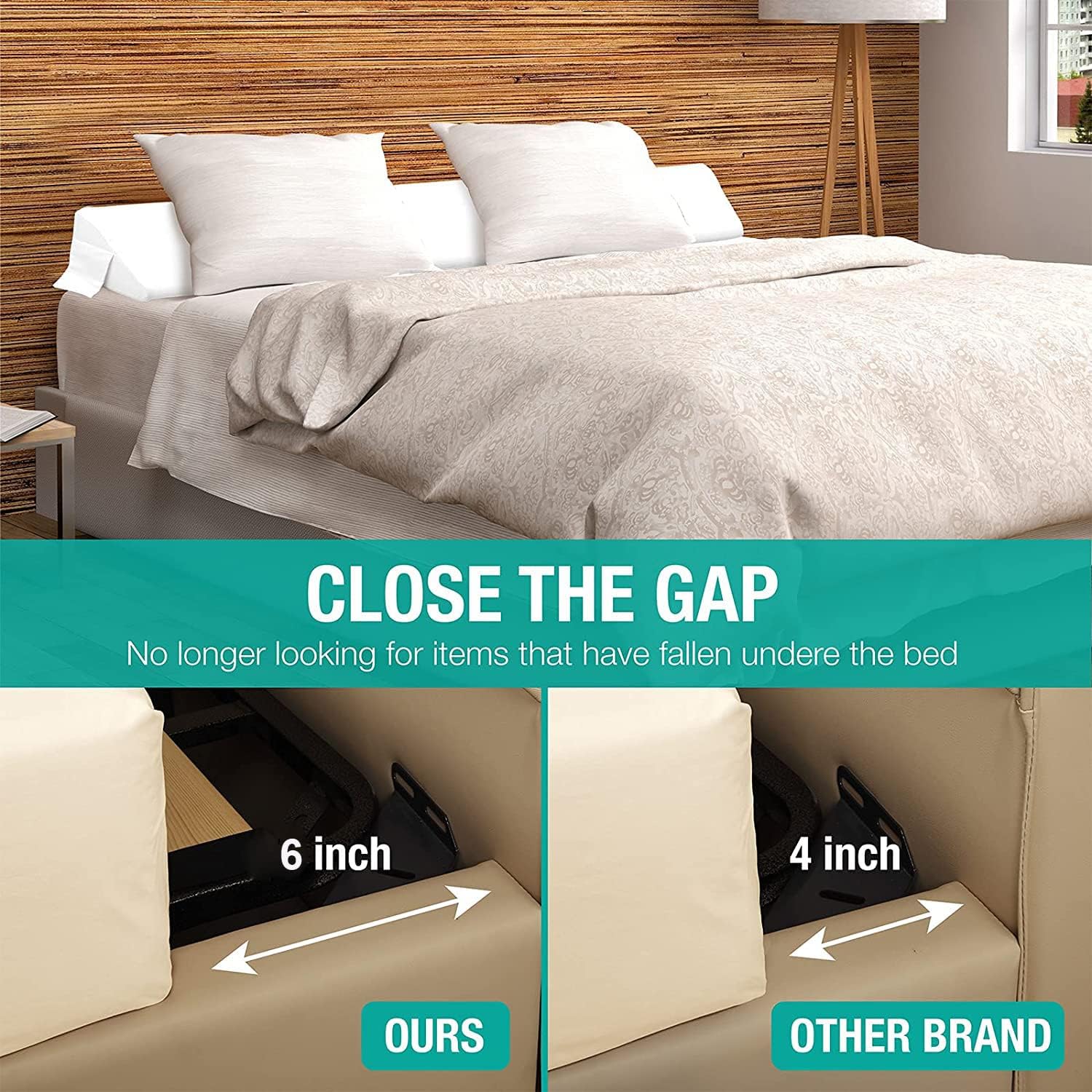 King Bed Wedge Pillow for Headboard Gap/Bed Gap Filler/Mattress Wedge to Fill 0-6" Gap Between Headboard and Mattress