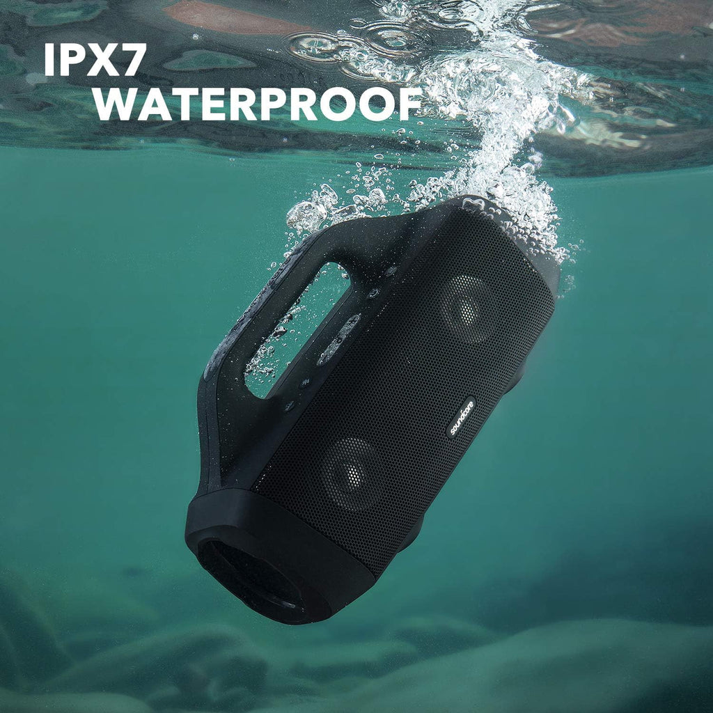 Anker Motion Boom Waterproof Bluetooth Speaker with Titanium Drivers, BassUp Technology, IPX7, 24H Playtime, App