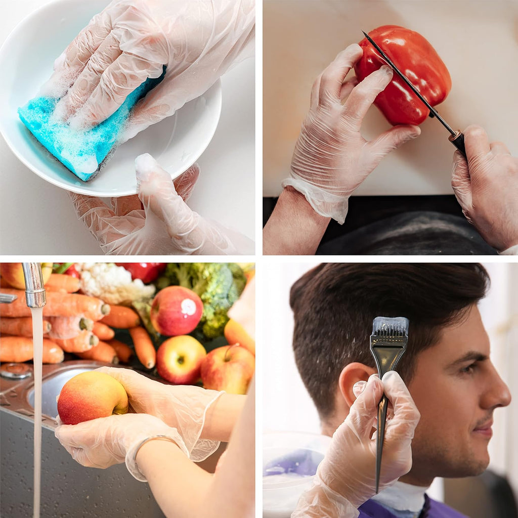 Clear Vinyl Disposable Gloves, Latex-Free, Powder-Free