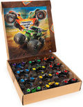Official Die-Cast Monster Trucks, 1:64 Scale 12-Pack | 12 Exclusive Toy Trucks, Authentic Details & Graphics, Grave