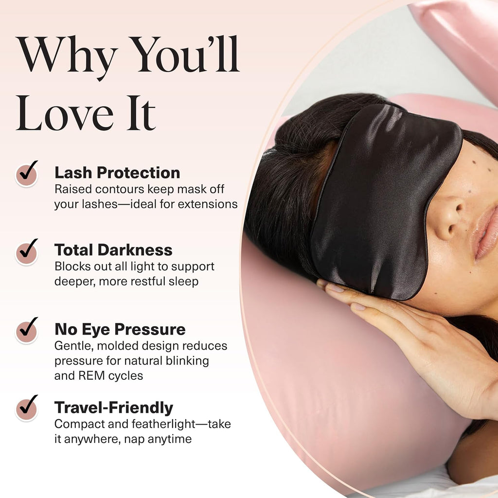 Weighted Satin Sleep Mask | Eye Masks for Sleep - (4.1oz/116g) | Softer Than Silk Sleep Mask, Blindfold Sleep Masks