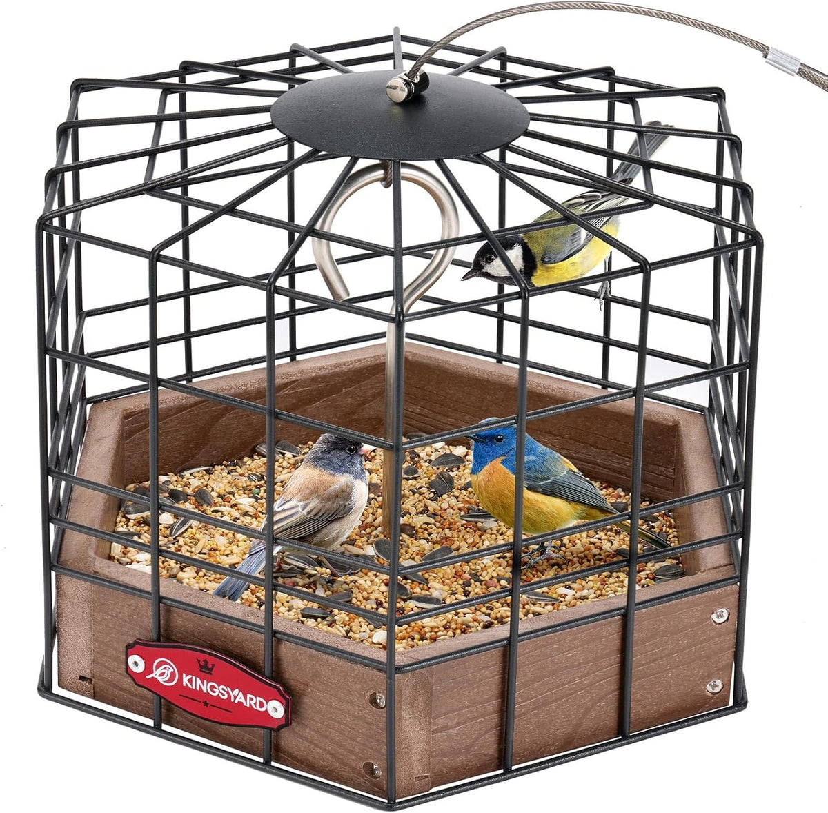 Squirrel Proof Platform Bird Feeder, Metal Mesh Tray