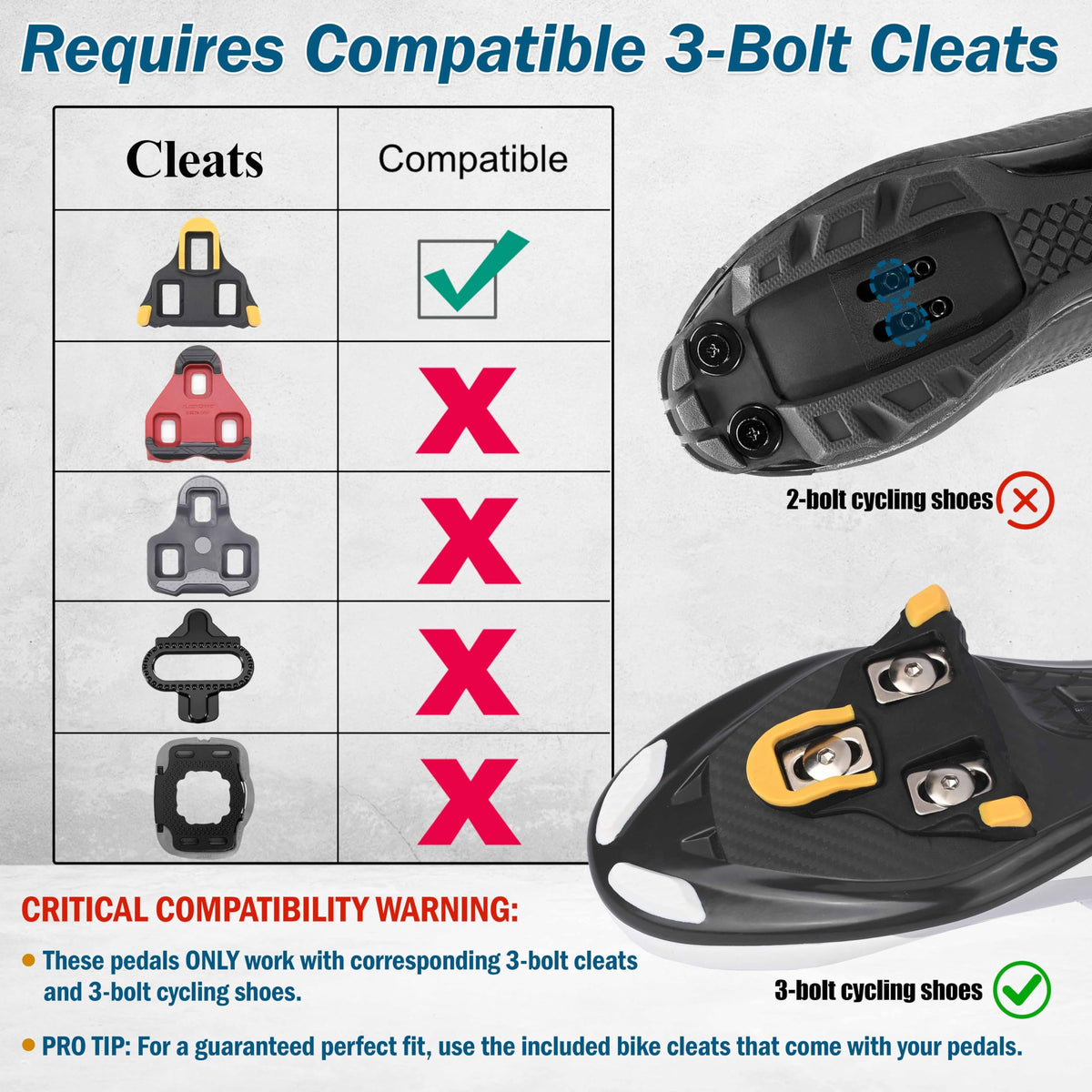 Road Bike Clipless Pedals Compatible with SPD-SL Cleats, 9/16-Inch