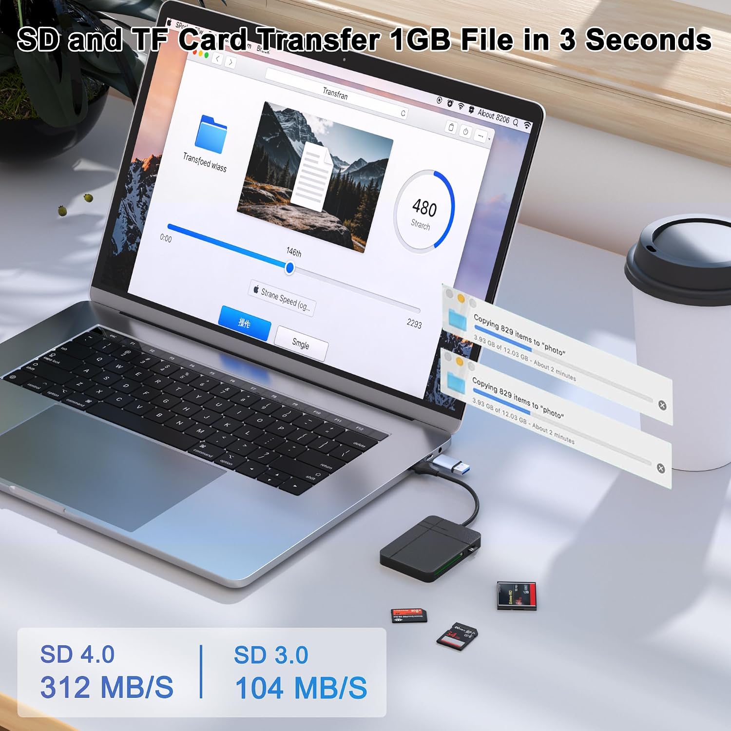 SD 4.0 Card Reader, UHS-II Micro SD Card Reader Memory for SDXC SDHC UHS-II & UHS-I, CF, CFI, TF, MMC, Micro SDXC