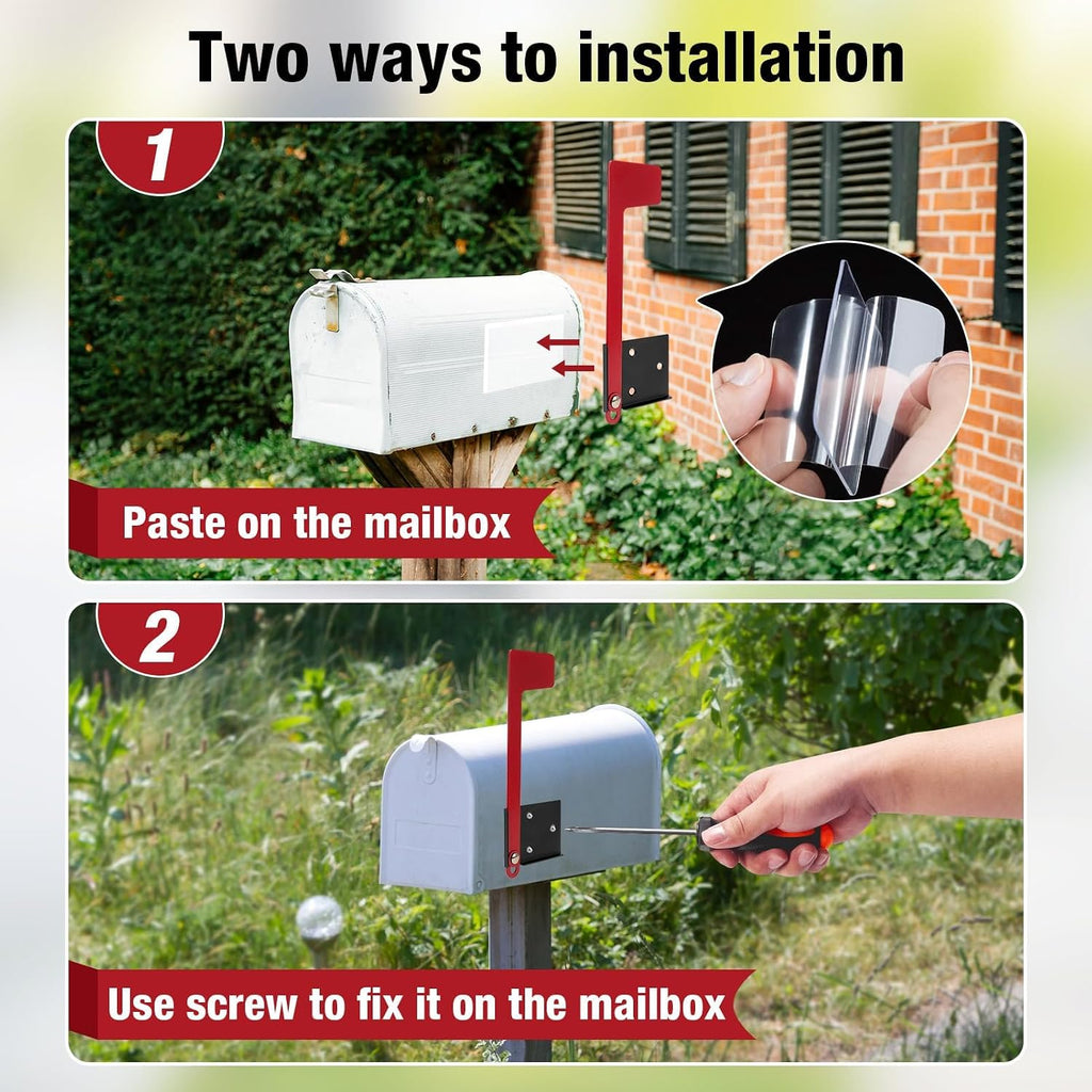 Mailbox Flag Replacement Kit, Galvanized Steel Flag for Mailbox, Mailboxes Accessories, Two-Way Installation Methods
