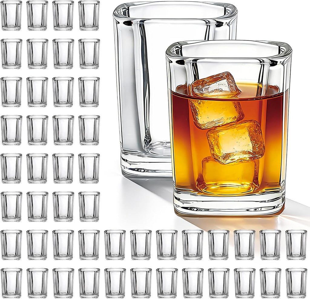 48 Pack Shot Glasses Bulk, 2.2 oz Clear Heavy Base Shot Glass Set
