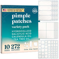 272 CT Large Pimple Patches for Face - 10 Sizes Variety Pack Zit Patches w/ Salicylic Acid, Tea Tree, Calendula Oil