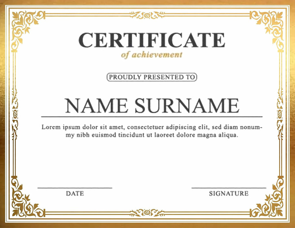 Professional Certificate Paper 8.5 x 11 for Printing, Diploma Paper, Award Certificates Paper, 80 lb, 15 Count, Gold