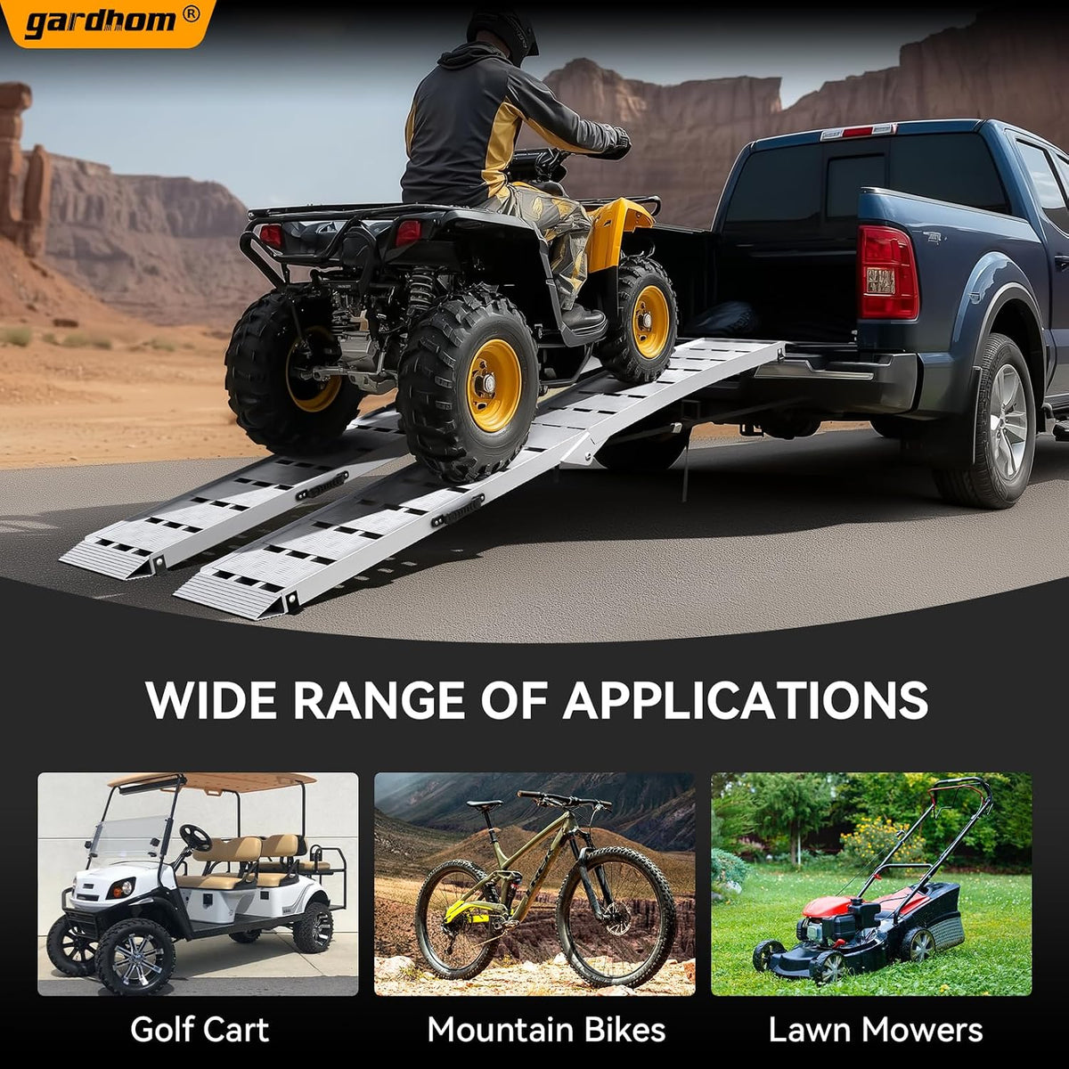 2PCS 7.5' Aluminum Truck Ramps, Loading Ramps for Pickup Trucks