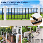 1 Pack 36 in x 8 ft Aluminum Porch and Deck Railing Kit Without Post