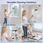 Window Vacuum Squeegee with Extendable Pole 31-40", Electric Cleaner Tool