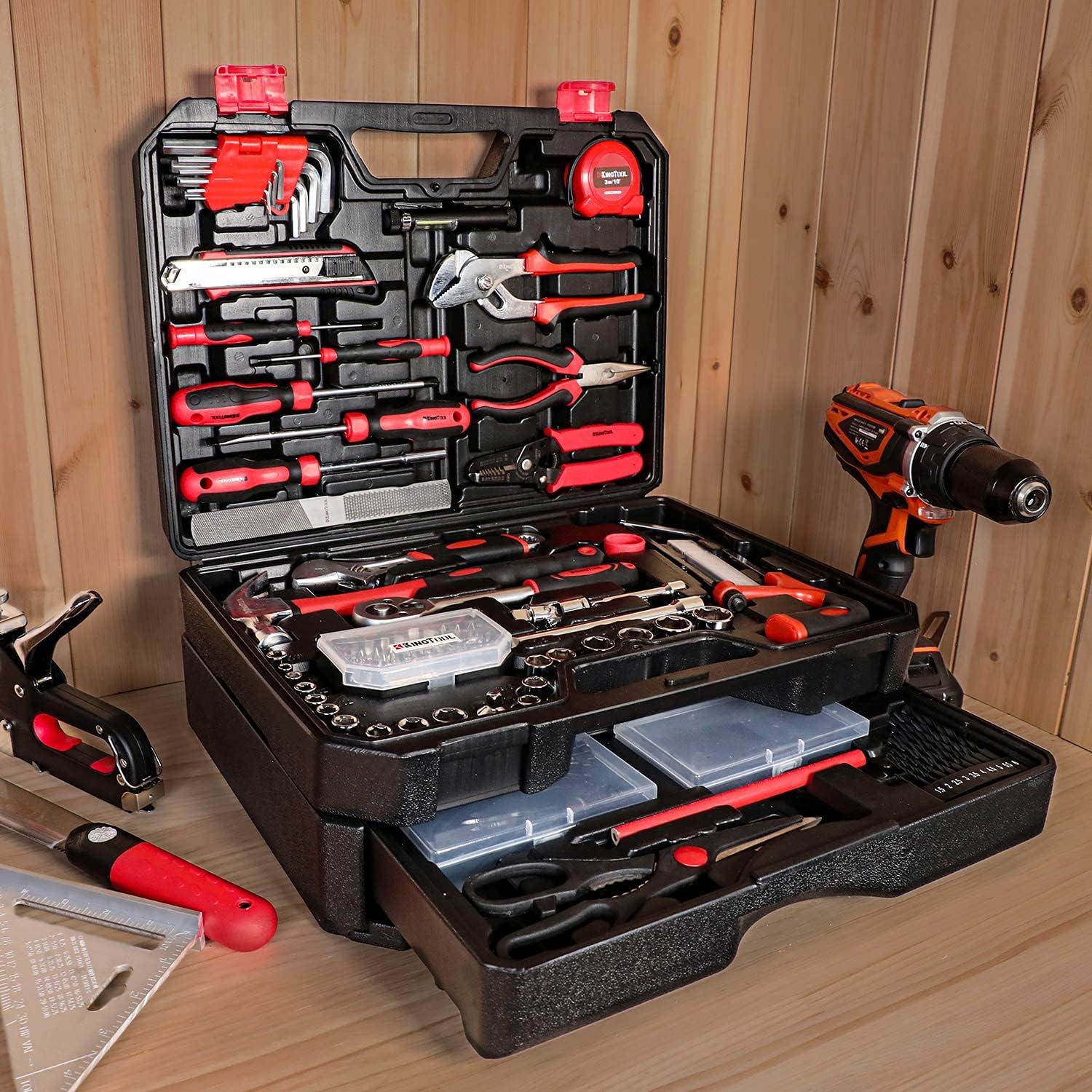 325 Piece Home Repair Tool Kit, General Home/Auto Repair Tool Set, Toolbox Storage Case with Drawer, General