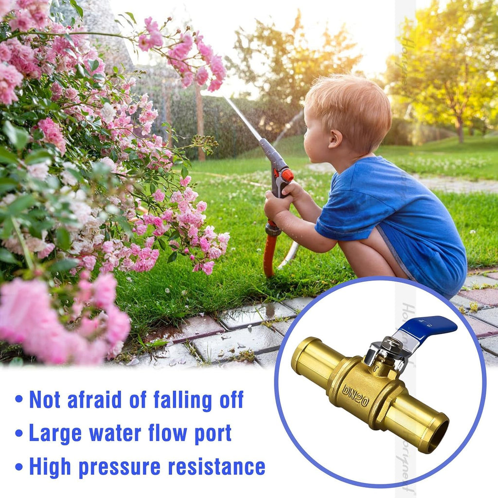 1 Inch Ball Valve, Brass Hose Barb Shut Off Valve, 1 Pack