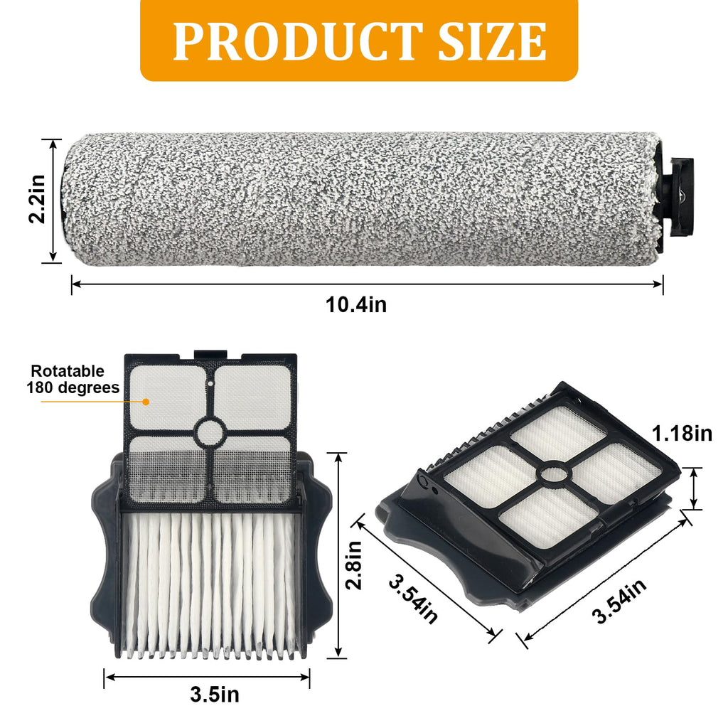 2 Pack Soft Roller Brush Replacement Parts for Tineco Floor ONE S5 Steam