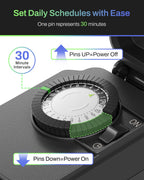BN-LINK Outdoor 24-Hour Mechanical Timer Outlet, 1 Grounded Outlet
