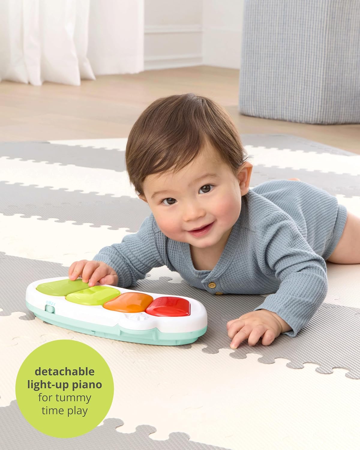 Skip Hop Baby Activity Center: Interactive Play Center with 3-Stage Grow-with-Me Functionality, 4mo+, Silver Lining